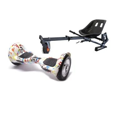 Hoverboard Paket Go-Kart, Schwarz, mit Doppelaufhängung, 10 zoll, OffRoad Splash, für Kinder und Erwachsene