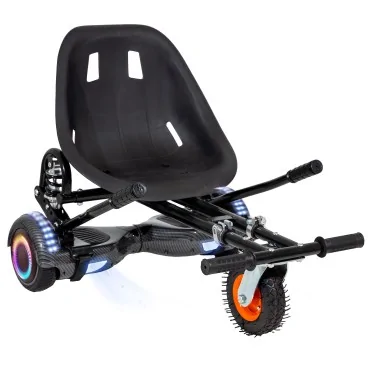 Hoverboard Paket Go-Kart, Schwarz, mit Doppelaufhängung, 6.5 zoll, Regular Carbon PRO 4Ah, für Kinder und Erwachsene