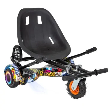 Hoverboard Paket Go-Kart, Schwarz, mit Doppelaufhängung, 6.5 zoll, Regular HipHop PRO 4Ah, für Kinder und Erwachsene