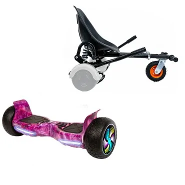 Hoverboard Paket Go-Kart, Schwarz, mit Doppelaufhängung, 8.5 zoll, Hummer Galaxy Pink PRO 4Ah, für Kinder und Erwachsene